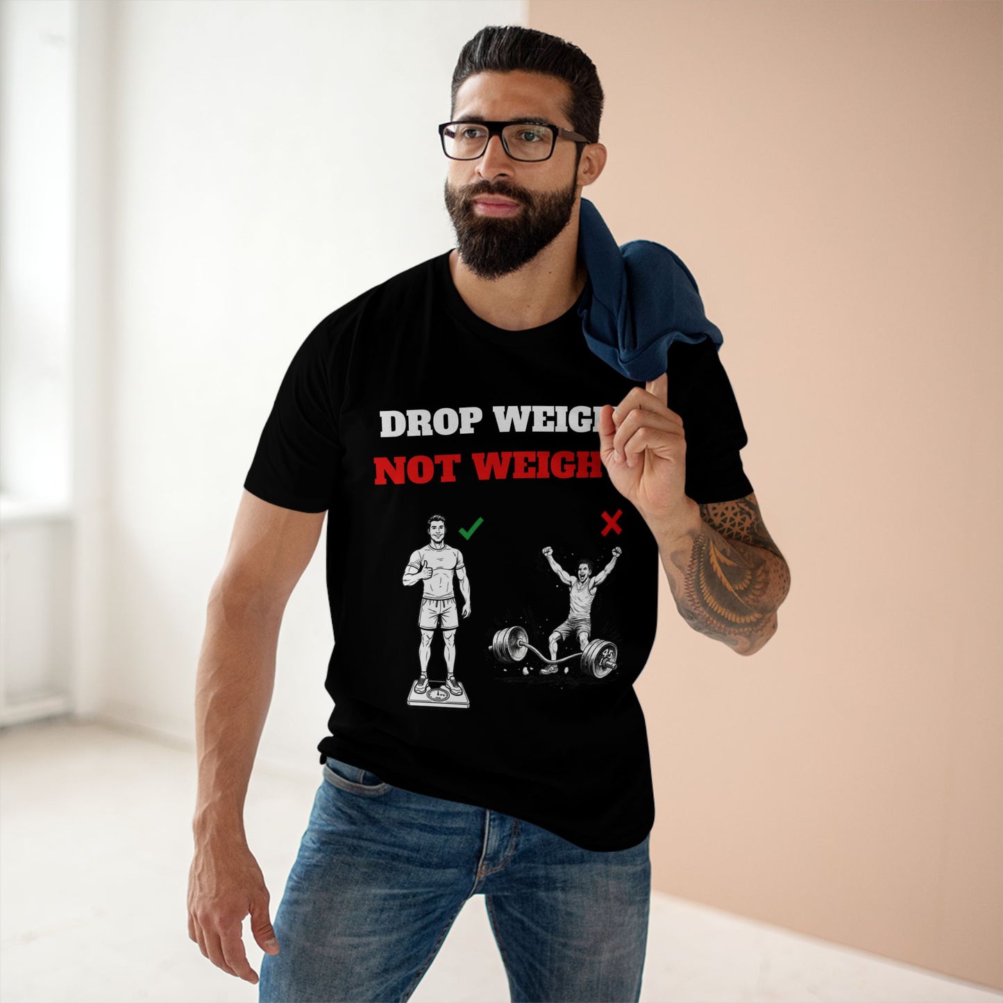 Drop Weight, Not Weights Visual Tee — Passive-Aggressive Gym T-Shirt
