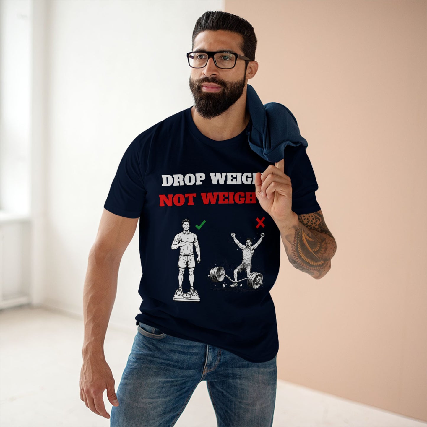 Drop Weight, Not Weights Visual Tee — Passive-Aggressive Gym T-Shirt